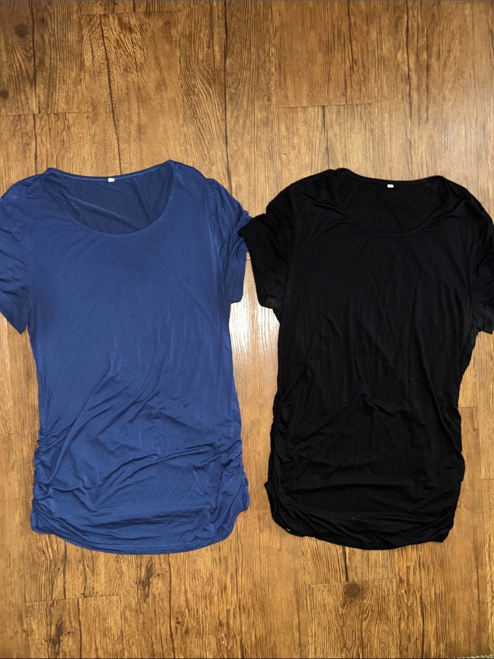 Women’s Maternity Scoop Neck Short Sleeve Tee’s — Navy and Black